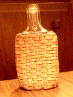 braided leather covered bottle