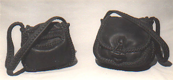 leather purses, large and small, braided, custom and handmade in the USA