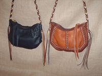 Here's a black bag and a Mahogany/Rust bag that have similar straps of four colors. 