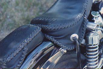 motorcycle seat custom leather braided